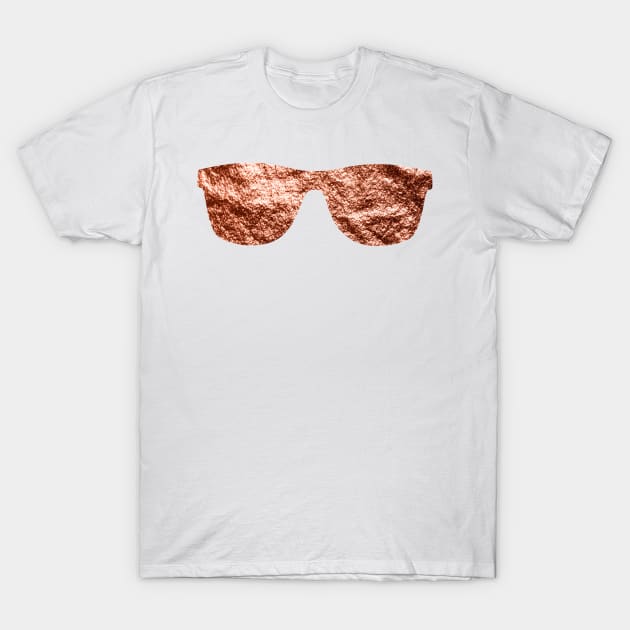 Sunglasses - rose gold foil T-Shirt by RoseAesthetic